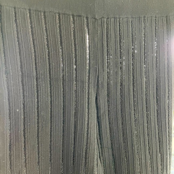 Twin-set Knitted Crop Trousers Black & Metallic Size Small - Picture 8 of 11